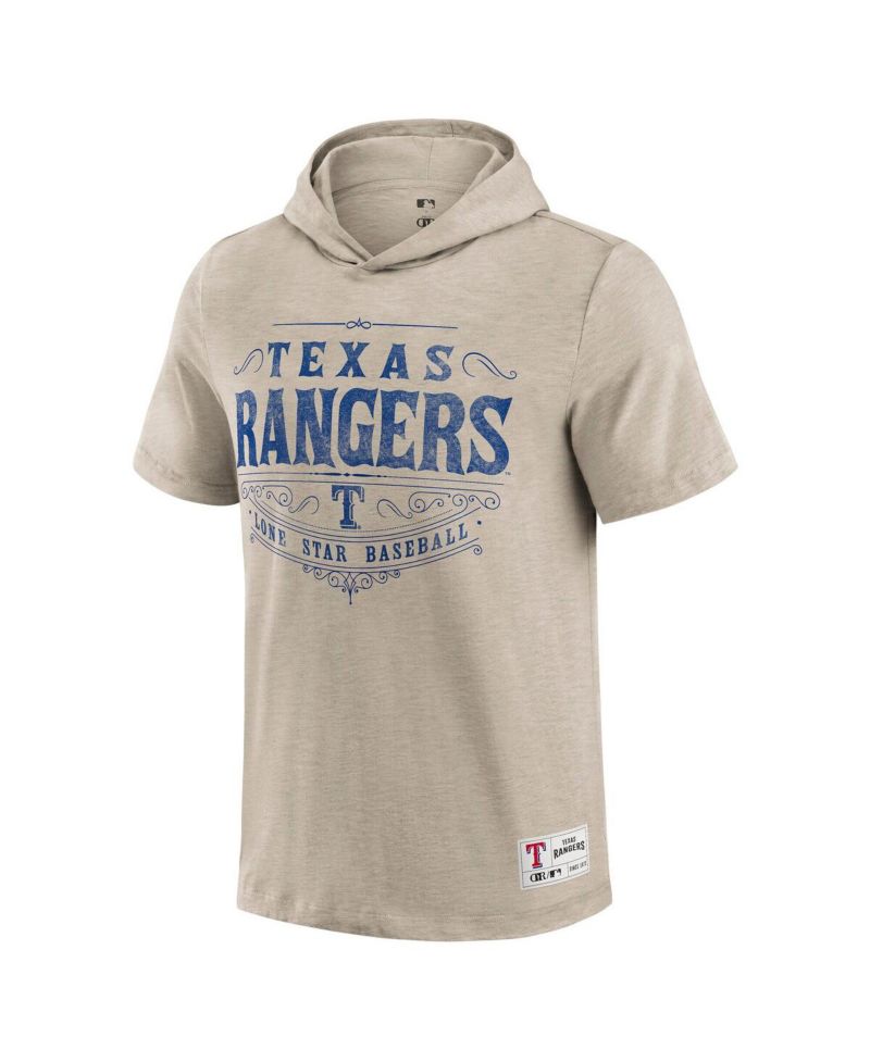 Men's Tan Texas Rangers Hooded T-Shirt