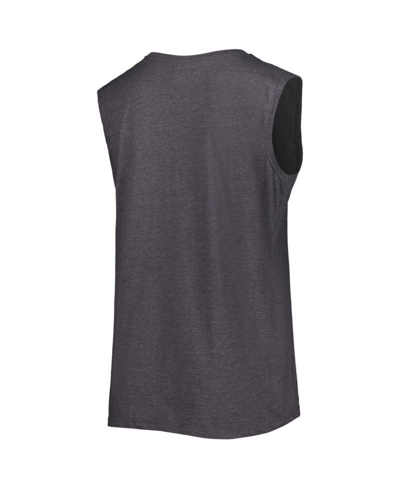 Women's Heather Charcoal Las Vegas Raiders Plus Size Tank Top