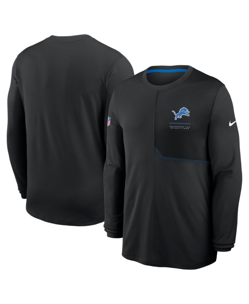 Men's Black Detroit Lions Sideline Coaches UV Dri-FIT Long Sleeve T-Shirt