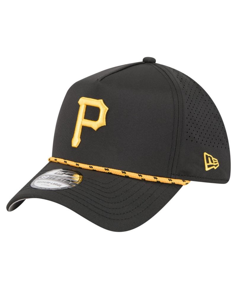 Men's Black Pittsburgh Pirates 39THIRTY A-Frame Perforated Flex Hat
