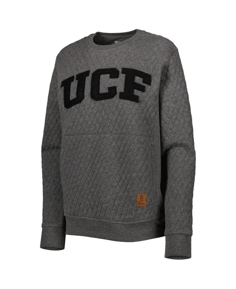 Women's Heather Charcoal UCF Knights Moose Quilted Pullover Sweatshirt