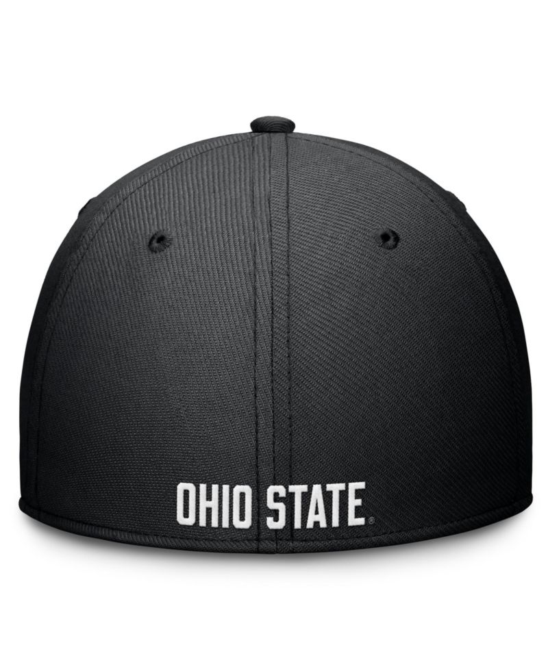 Men's Black Ohio State Buckeyes Rise SwooshFlex Dri-FIT Hat
