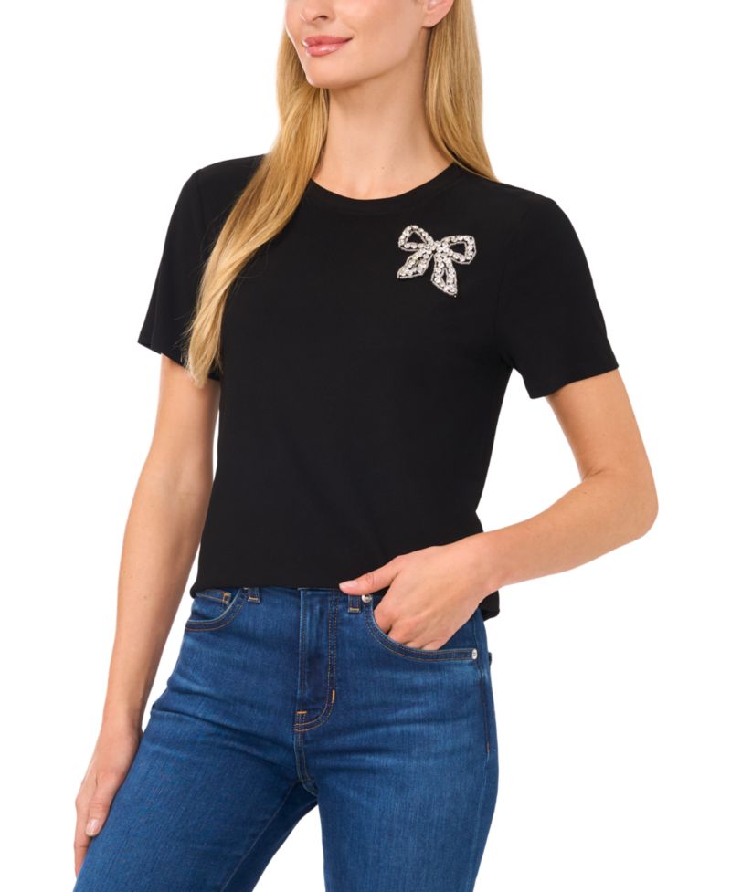 Women's Embellished Bow T-Shirt