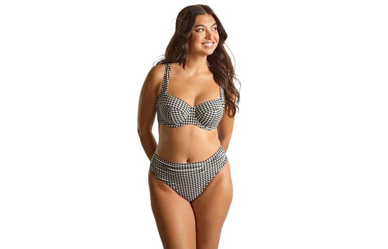 Women's Gingham High Cut Bikini Bottom