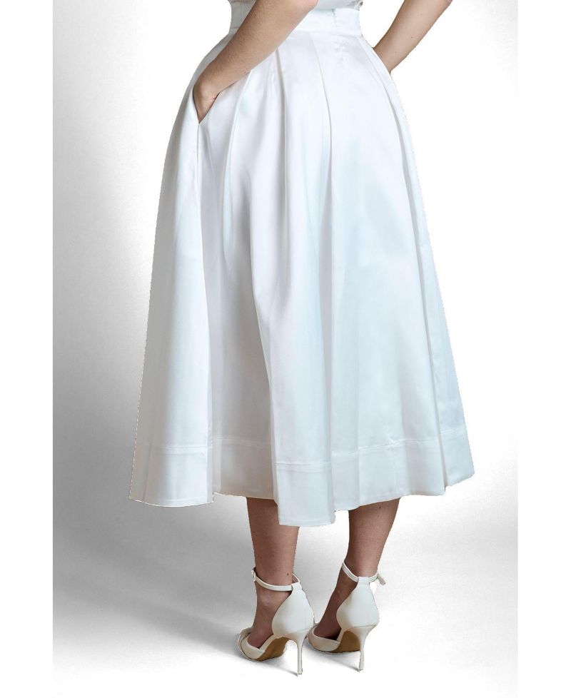 Women's Bridal Pleated Midi Skirt