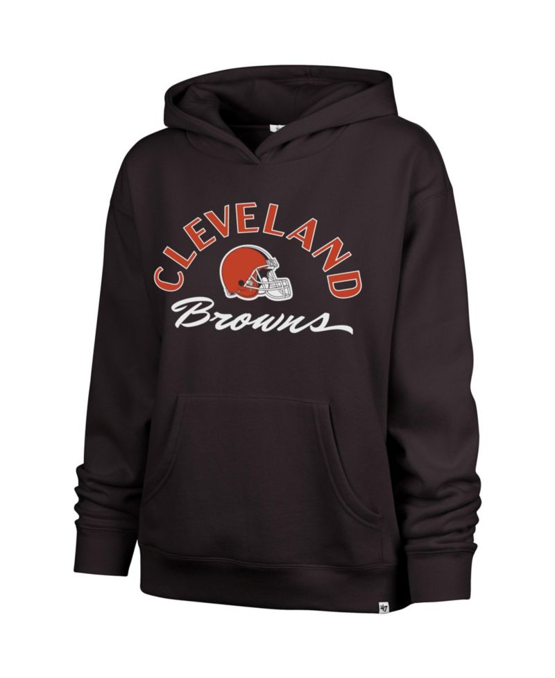 Women's Cleveland Browns Whirlwind Naomi Relaxed-Fit Ribbed Sleeves and Hem Pullover Hoodie
