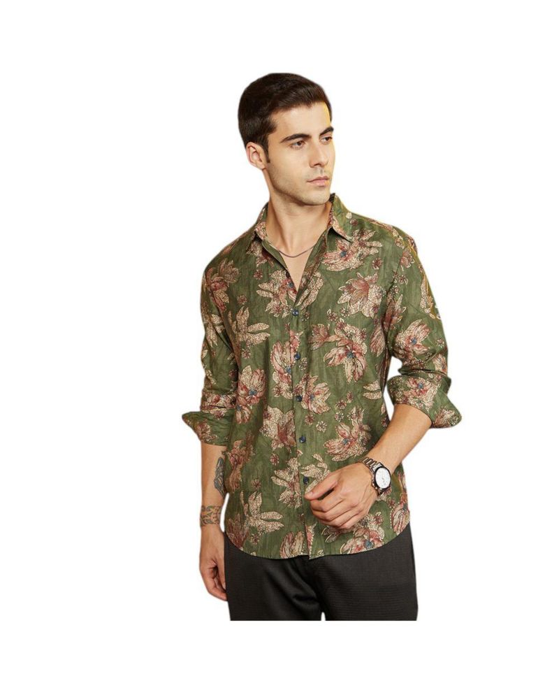 Men's Olive Green Withering-Bloom Shirt