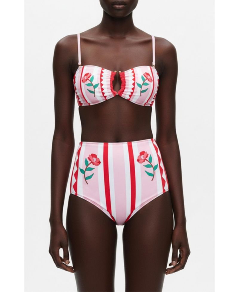 Women's Jungle Rose Reversible Square Bandeau Top