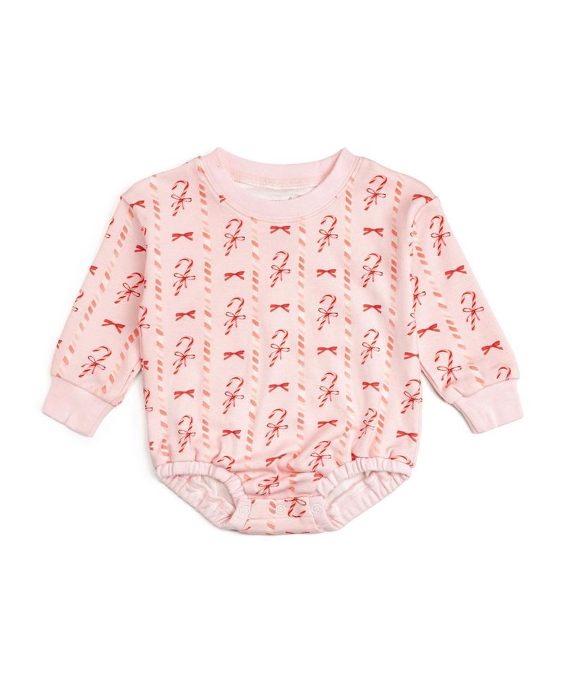 Baby Girls Candy Cane Lane Christmas Long Sleeve Romper
