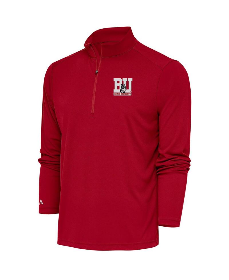 Men's Scarlet Boston University Tribute Quarter-Zip Sweatshirt