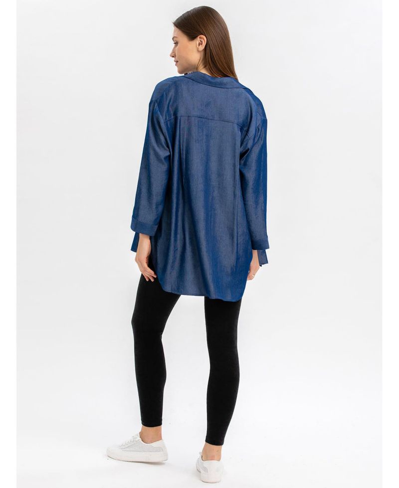 Maternity 3/4 Sleeve Chambray-look Viscose Erica Blouse