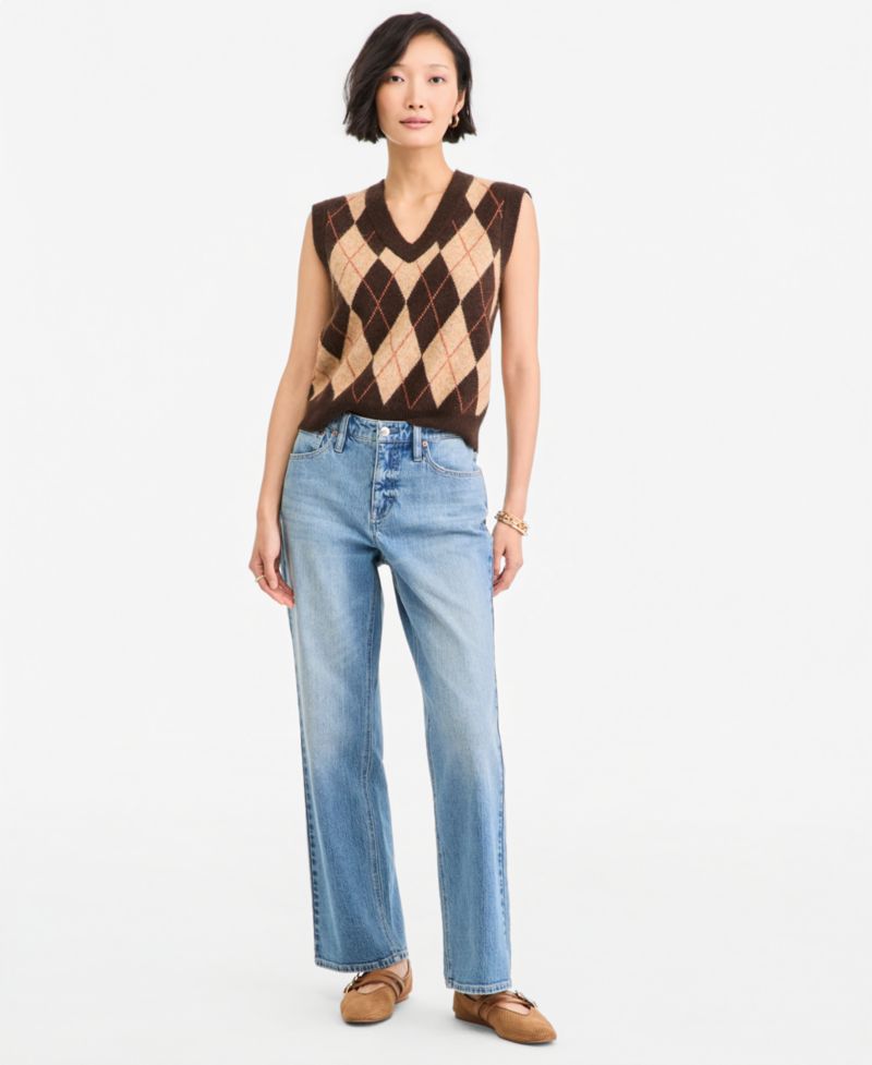 Women's Argyle V-Neck Sleeveless Sweater Vest