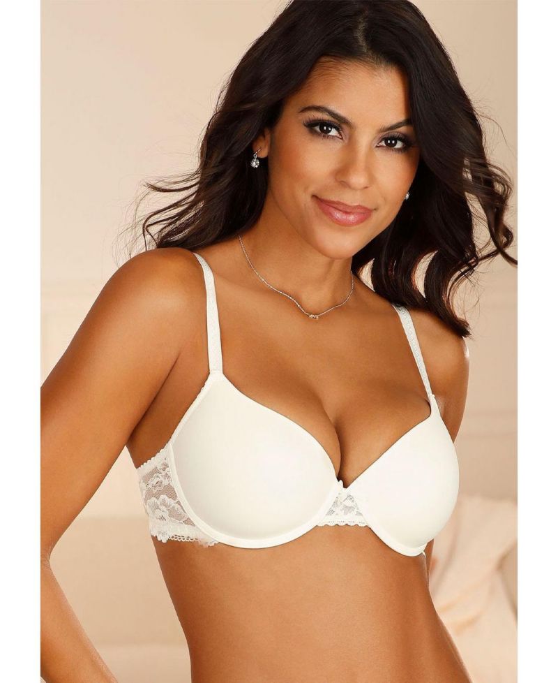 Women's Floral Print Lace Detail Underwire Lightly Padded T-Shirt Bra