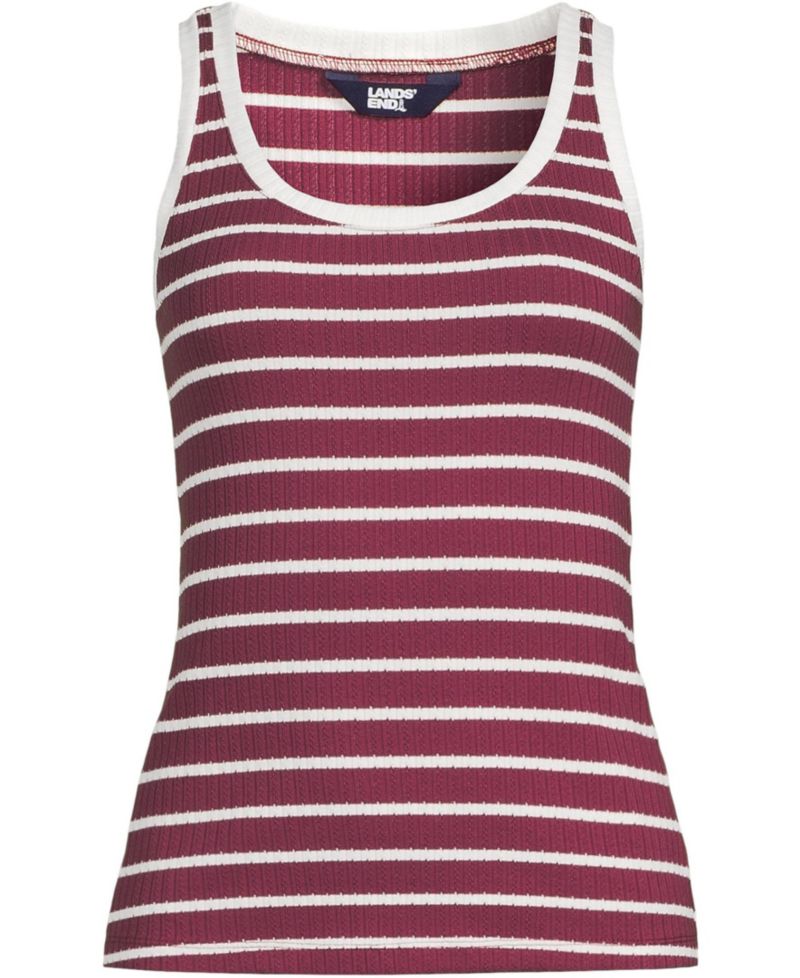 Women's Pointelle Rib UNeck Tank