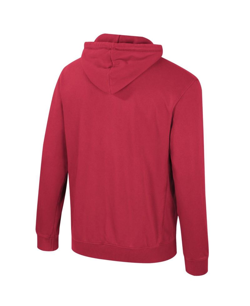 Men's Crimson Oklahoma Sooners Big & Tall Cap E-Tan Pullover Hoodie
