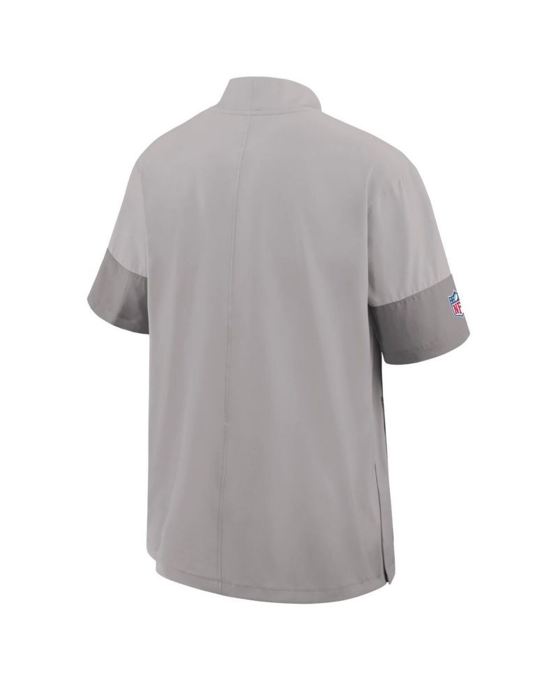 Men's Gray Miami Dolphins Sideline Short Sleeve Quarter-Zip Performance Coach Jacket