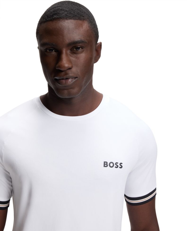 Men's Active Tennis-Ball Embossing Slim-Fit T-Shirt