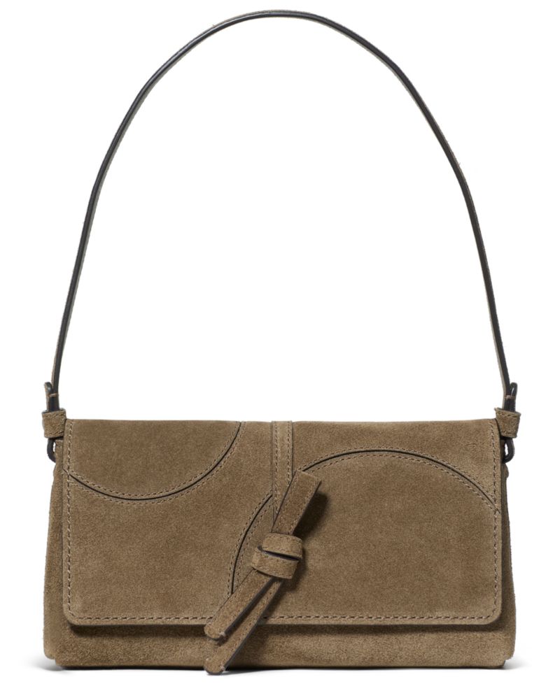 Loop Dot Patchwork Suede Flap Small Shoulder Bag