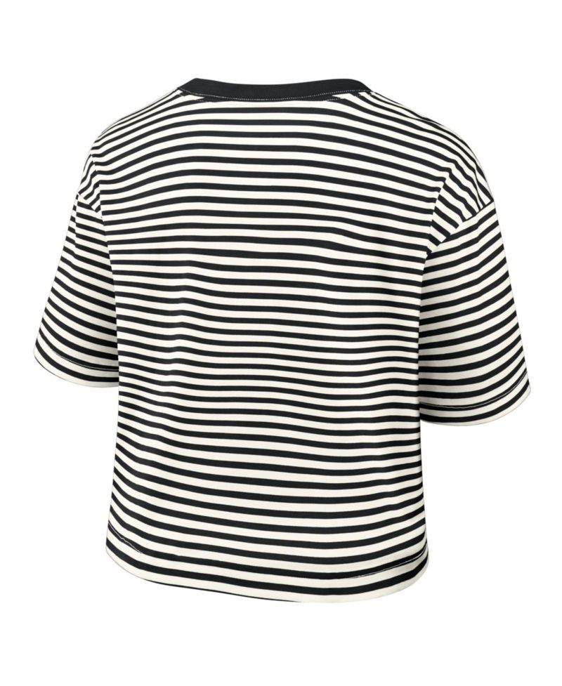 Women's Pittsburgh Steelers Striped Cropped T-Shirt