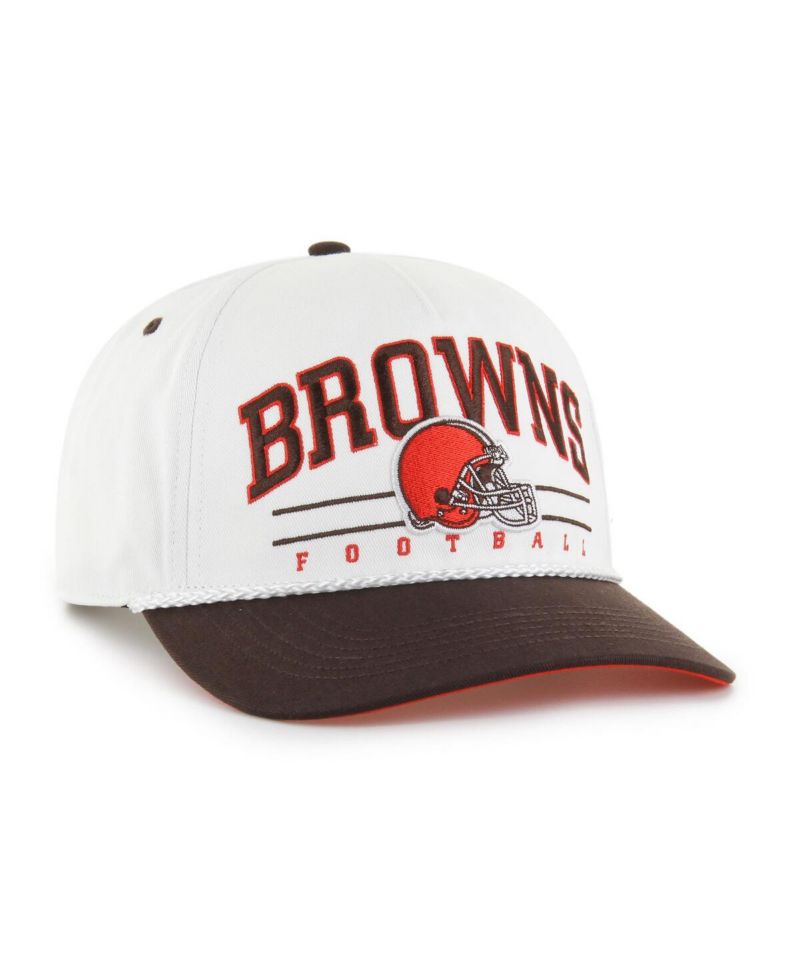 Men's White/Brown Cleveland Browns Roscoe Two-Toned Hitch Adjustable Hat