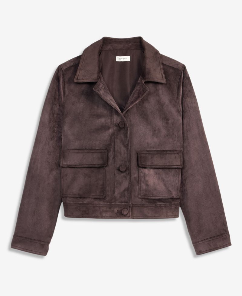 Women's Cropped Faux Suede Jacket