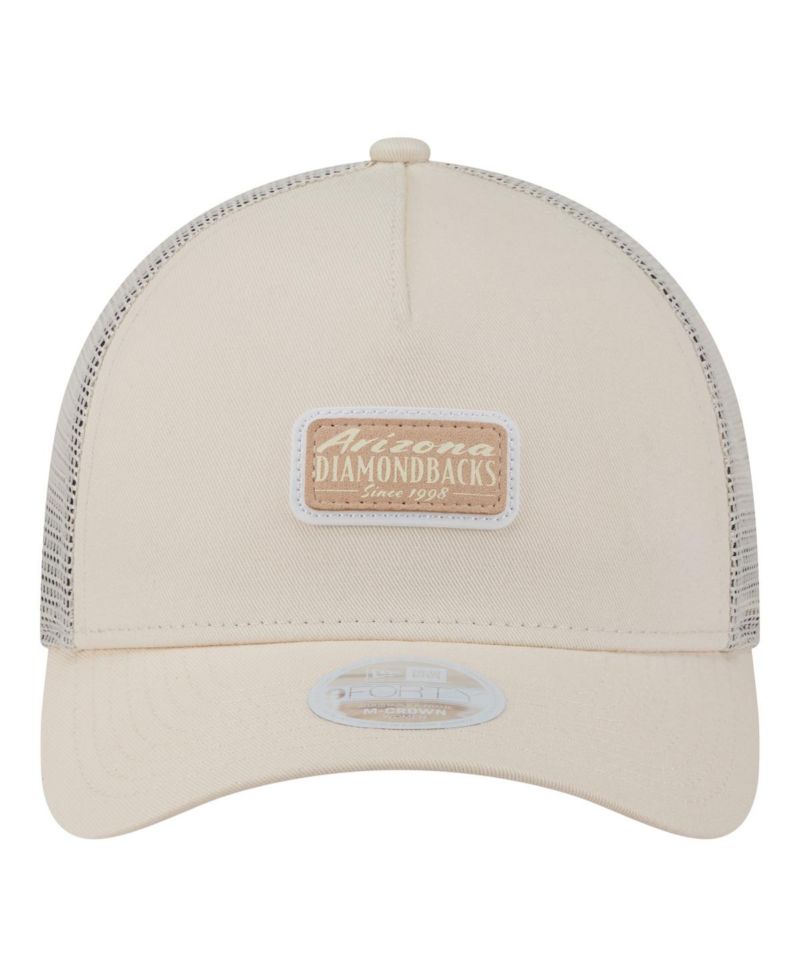 Women's Light Beige Arizona Diamondbacks Tonal Patch 9FORTY M-Crown A-Frame Trucker Adjustable Hat