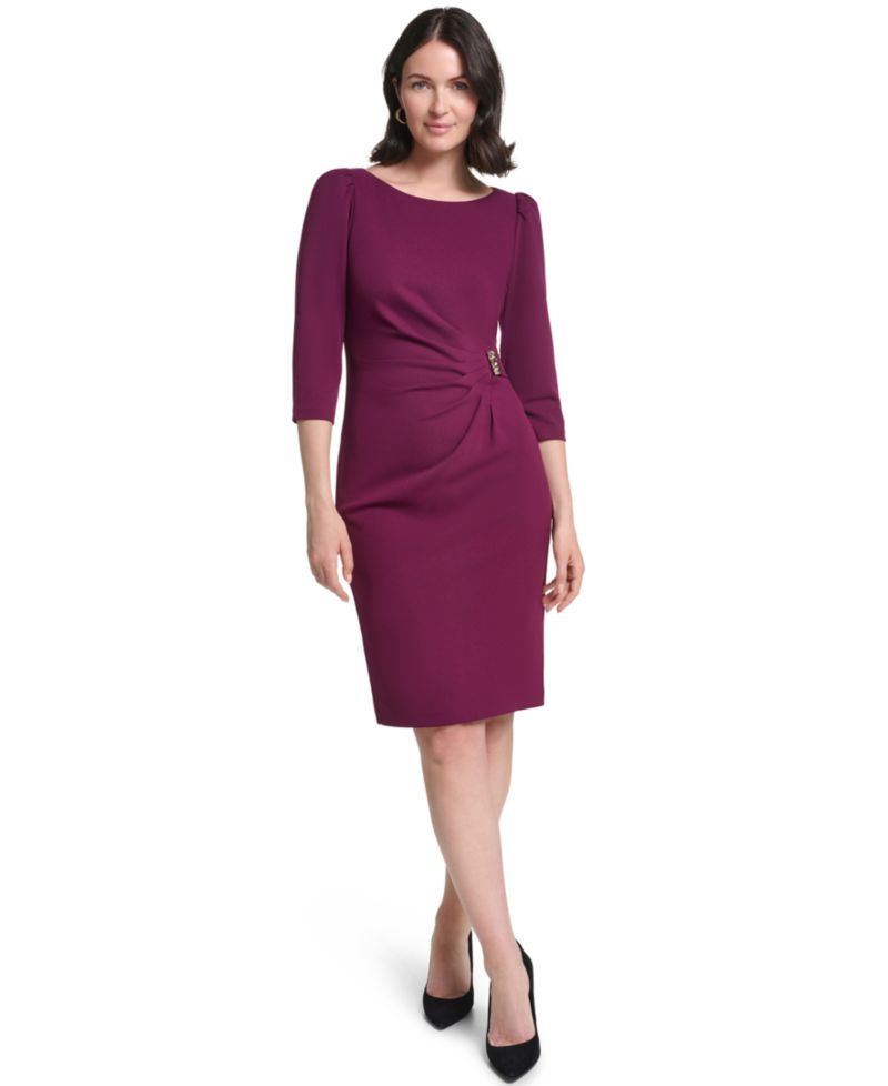 Petite Boat Neck Sheath Dress