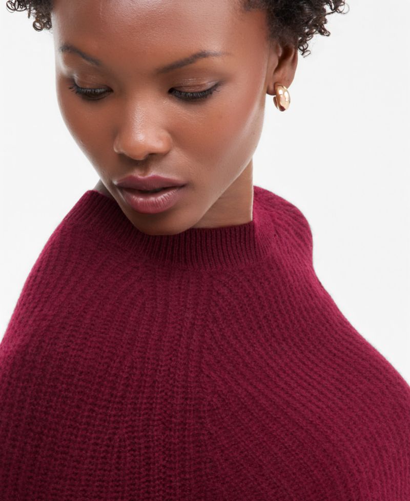 Plus Size 100% Cashmere Shaker Stitch Crewneck Sweater