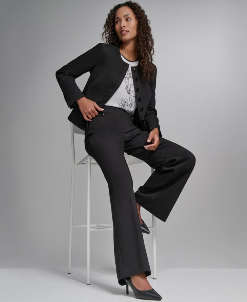 Women's Cotton-Blend Round Neck Cropped Jacket