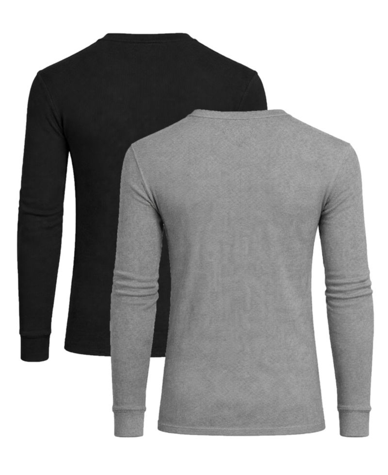 Men's Long-Sleeve V-Neck Thermal Shirt, 2-Pack
