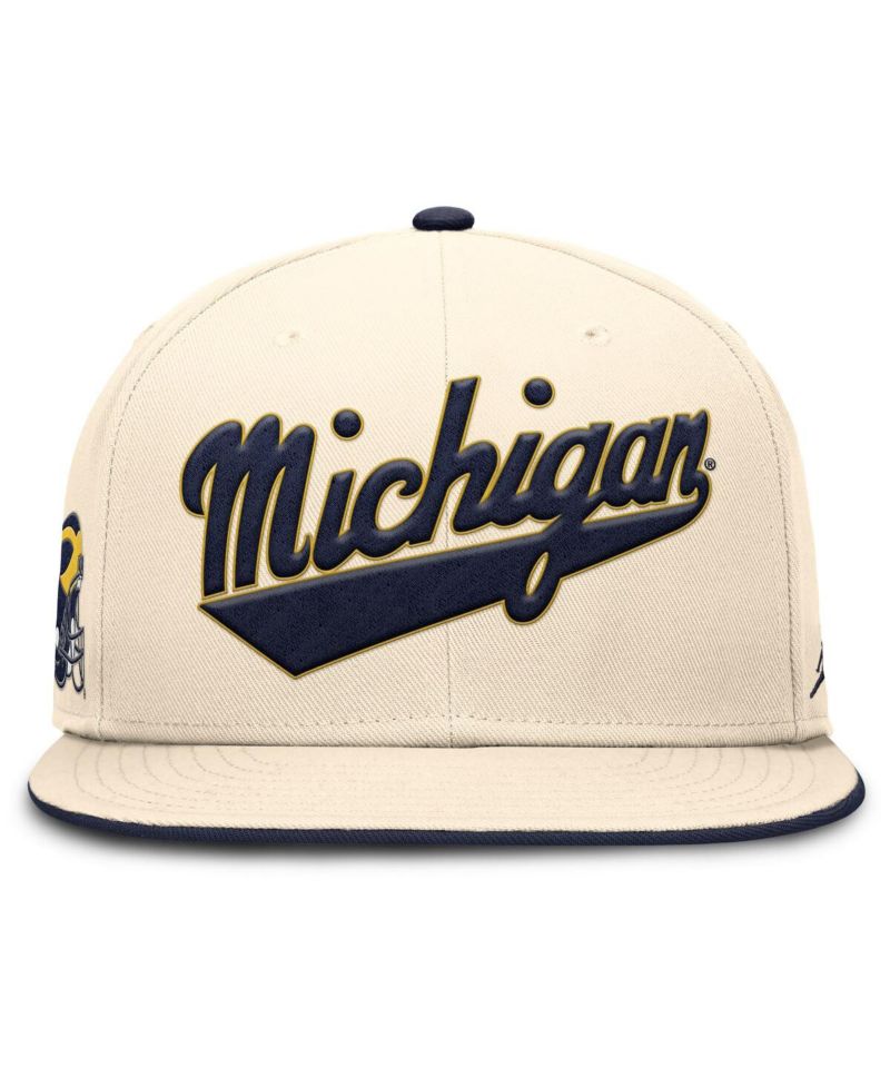 Men's Natural Michigan Wolverines Primetime True Performance Fitted Hat