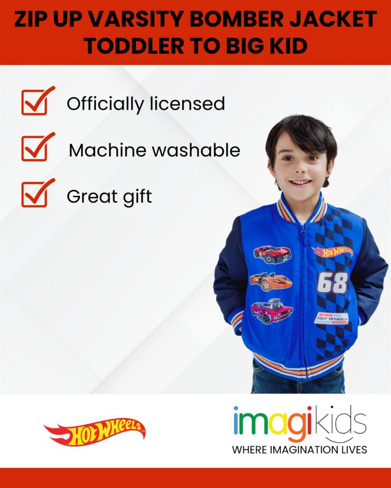 Boys Zip Up Varsity Bomber Jacket to (3T - 10-12)