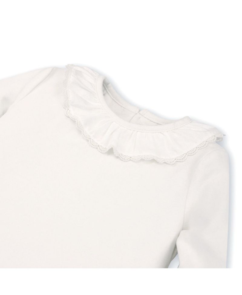 Baby Girls Hope and Henry Long Sleeve Ruffle Neck Knit Top