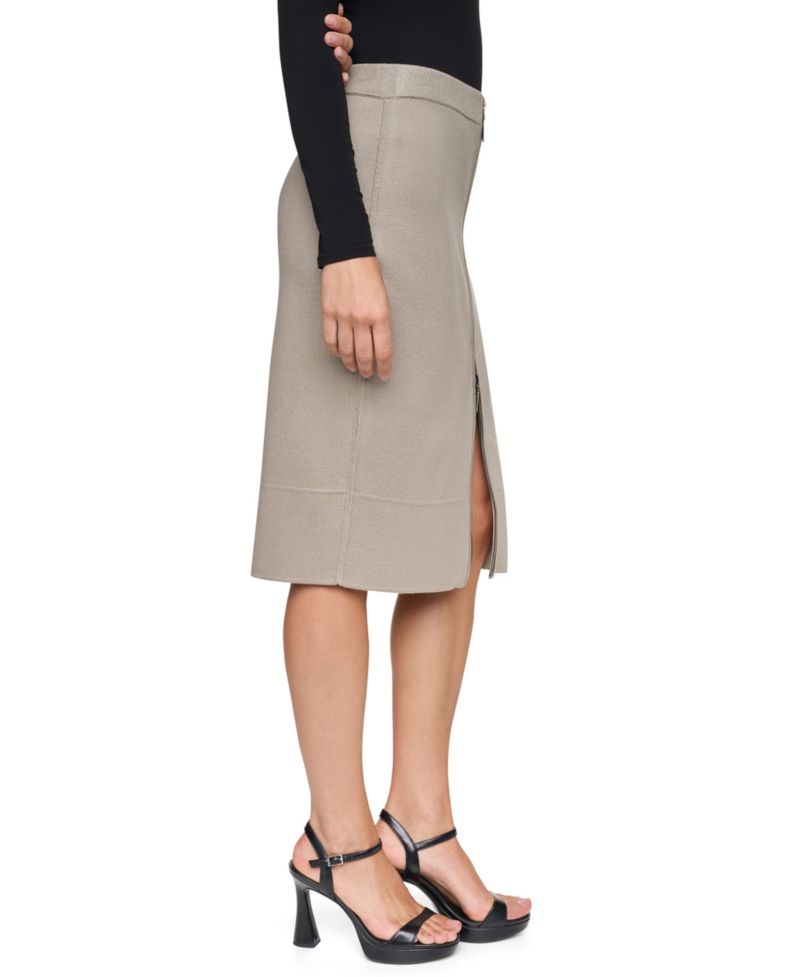 Women's Front Pocket Essentials Pencil Midi High-Waisted Skirt