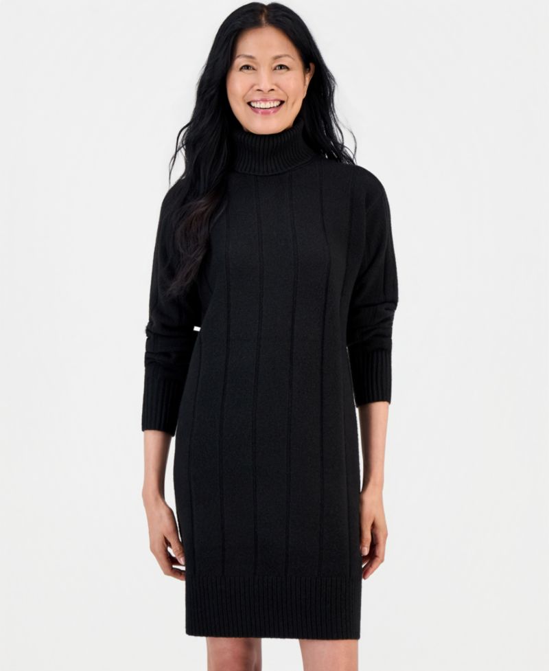 Petite Luxsoft Long-Sleeve Turtleneck Sweater Dress, Macy's Exclusive