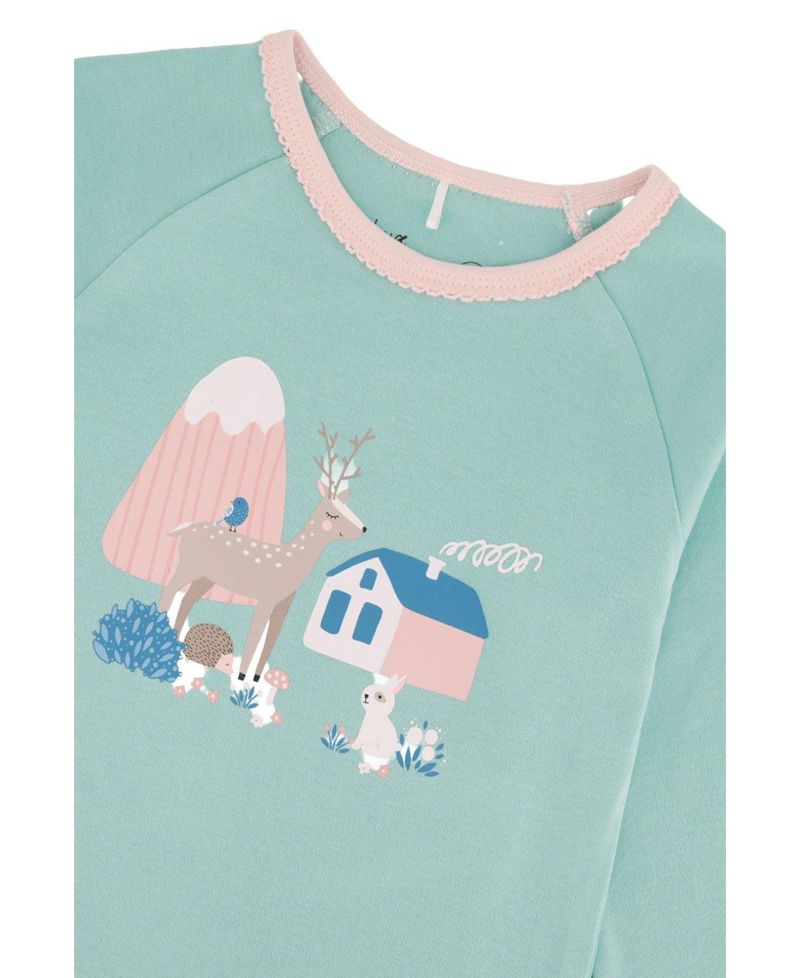 Little and Big Girl 6-12 Cotton Two Piece Pajama Set House Print
