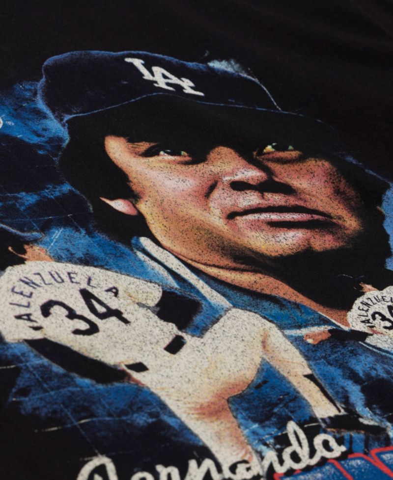 Men's Fernando Valenzuela Black Los Angeles Dodgers Cooperstown Collection Big & Tall Legendary Collage Player Graphic T-Shirt