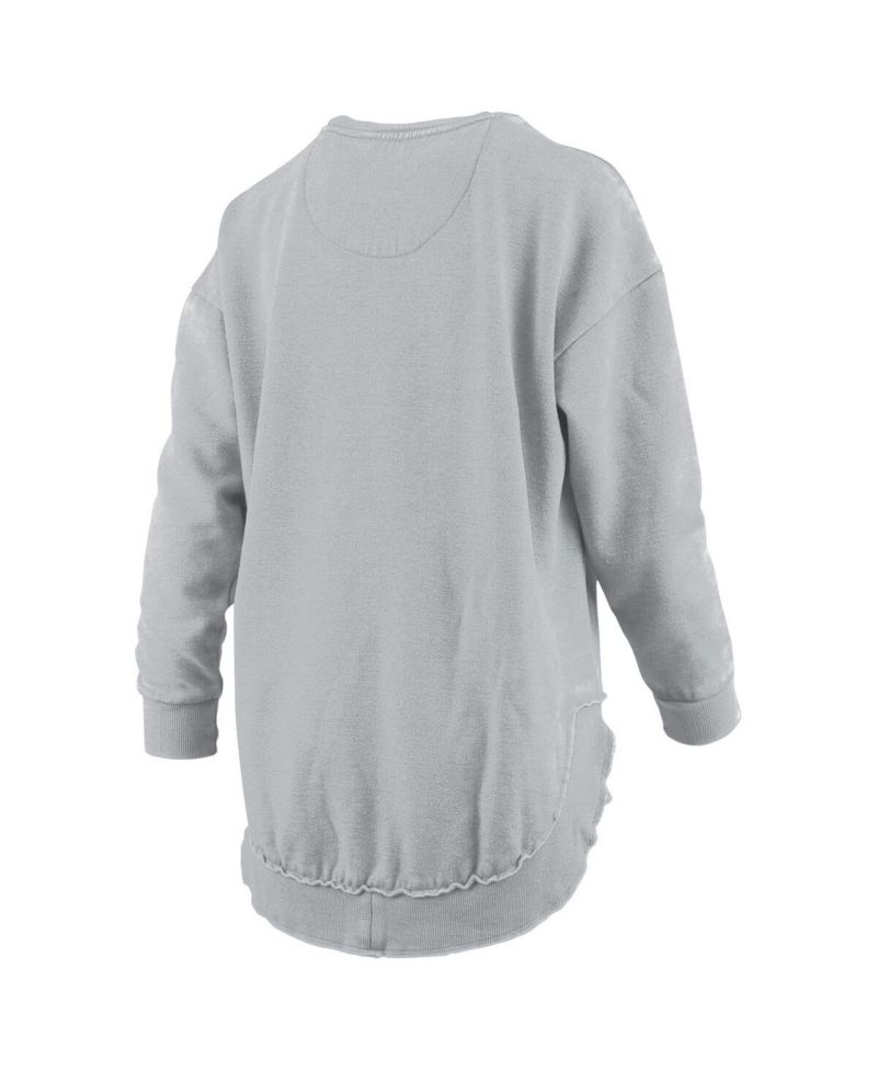 Women's Gray UConn Huskies 2025 WBB National Champions M&eacute;lange Poncho Pullover Sweatshirt