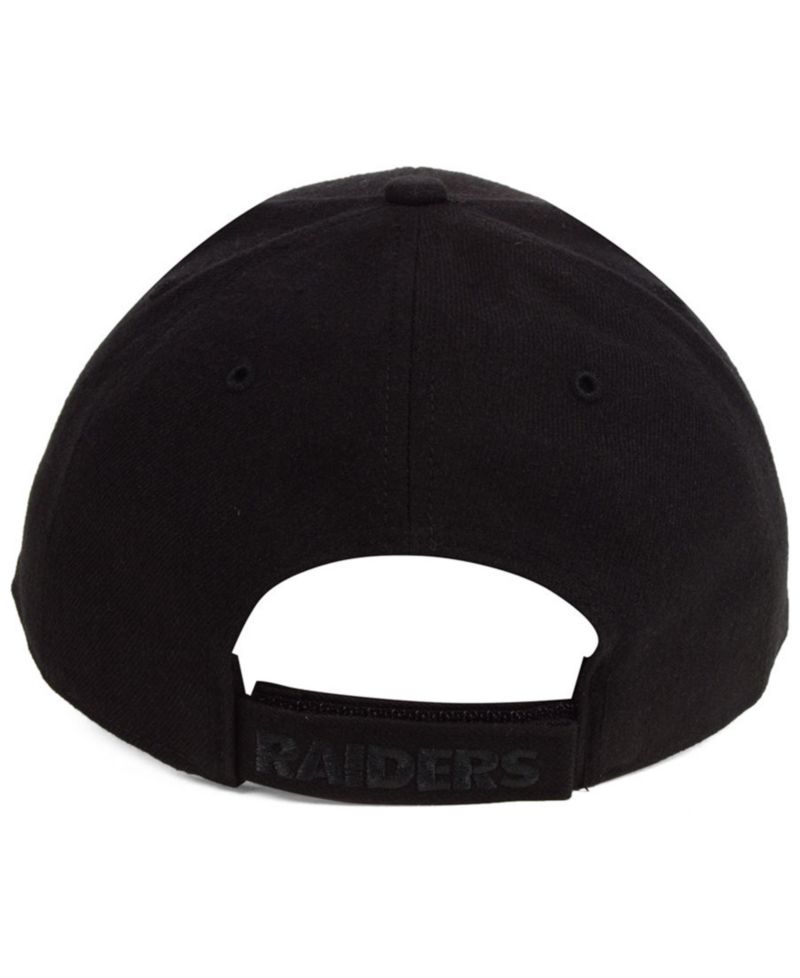 Las Vegas Raiders Black & Black MVP Strapback Cap