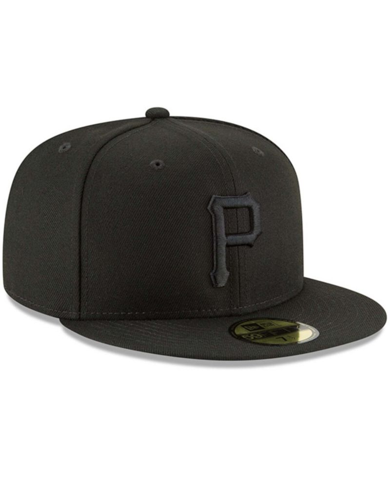 Men's Black Pittsburgh Pirates Primary Logo Basic 59FIFTY Fitted Hat