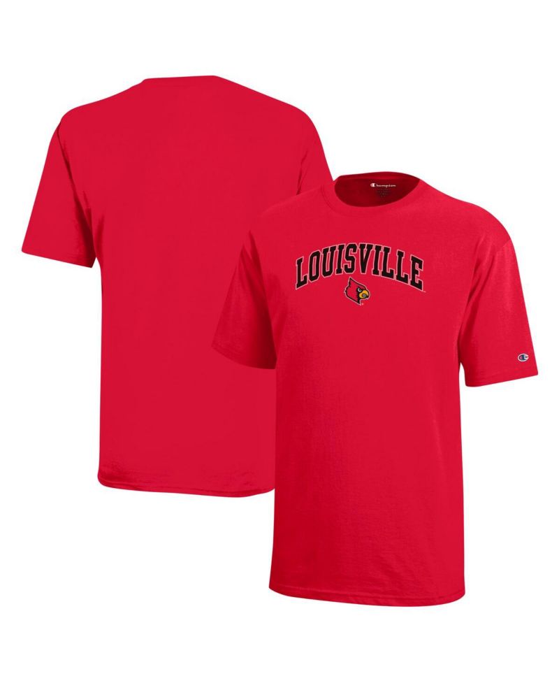 Big Boys and Girls Red Louisville Cardinals Arch Over Logo T-Shirt