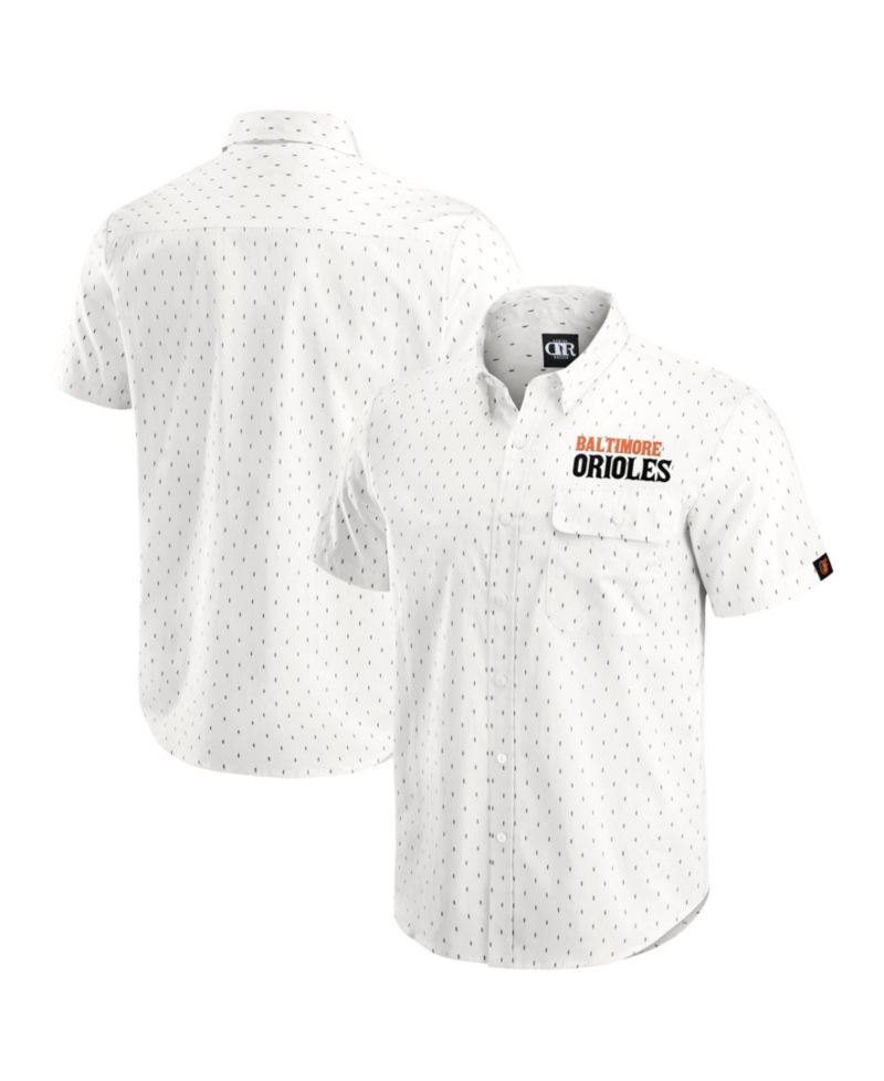 Men's Cream Baltimore Orioles Printed Button-Down Shirt