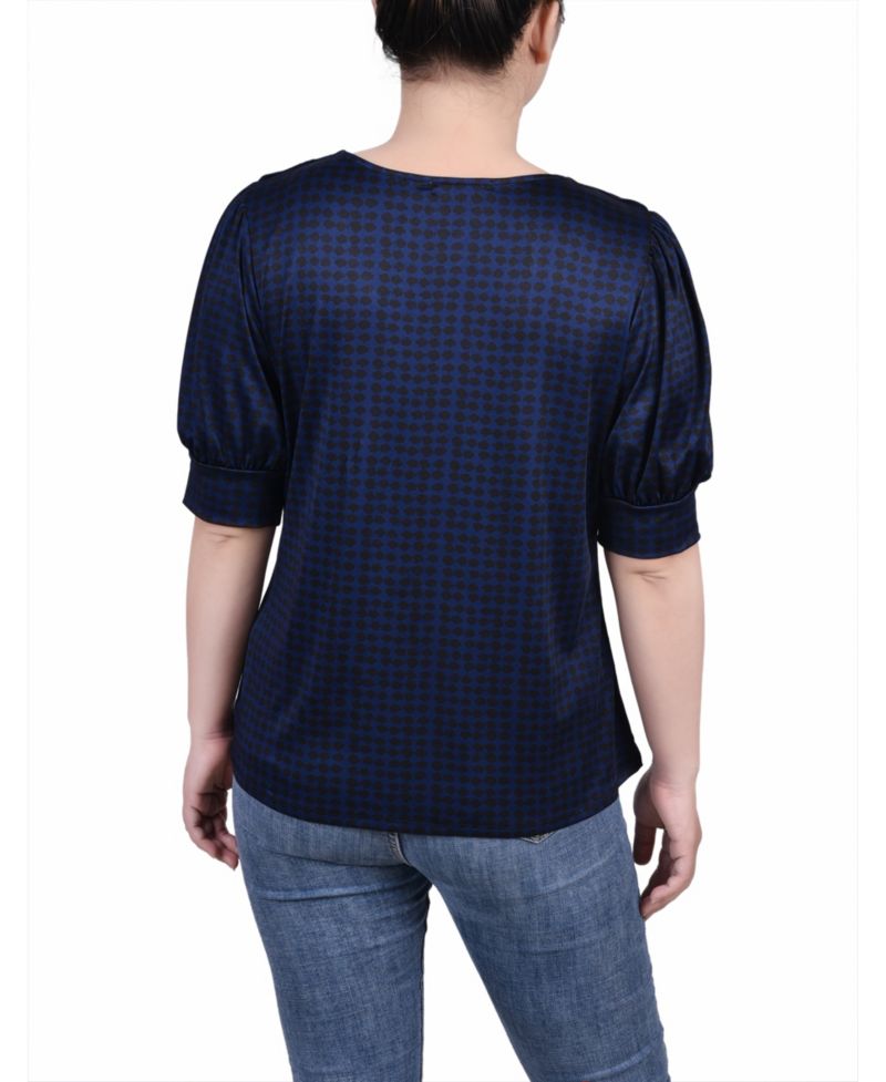 Petite Short Sleeve Balloon Sleeve Top