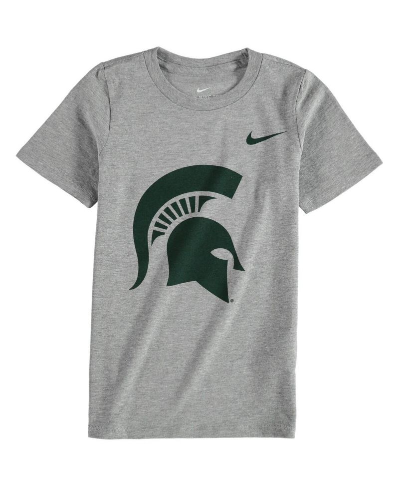 Little Boys and Girls Charcoal Michigan State Spartans Logo T-Shirt
