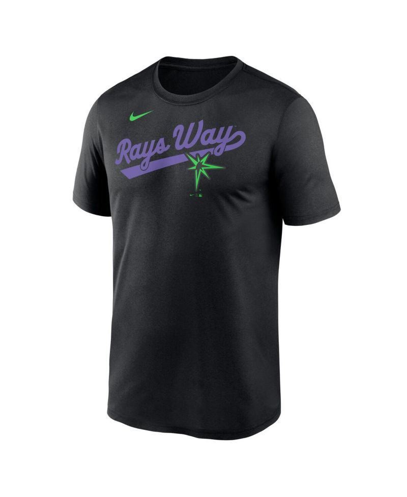Men's Black Tampa Bay Rays 2025 City Connect Team Phrase Script Legend Performance T-Shirt