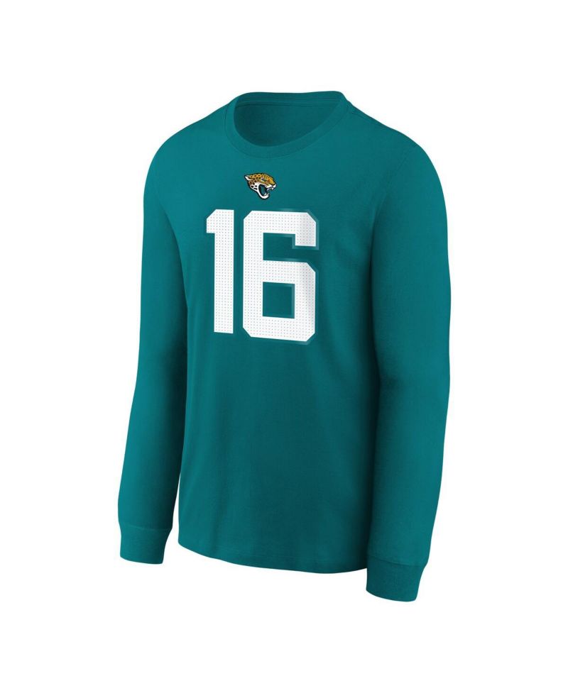 Big Boys and Girls Trevor Lawrence Teal Jacksonville Jaguars Player Name & Number Long Sleeve T-Shirt