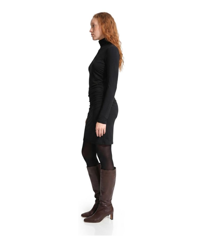 Women's Phoebe Long-Sleeve High-Stretch Fitted Turtleneck Midi Dress