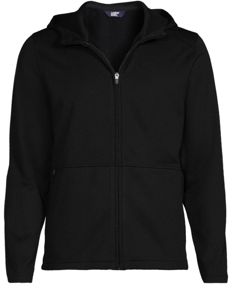 Men's Unisex Grid Tech Hooded Zip Front Jacket