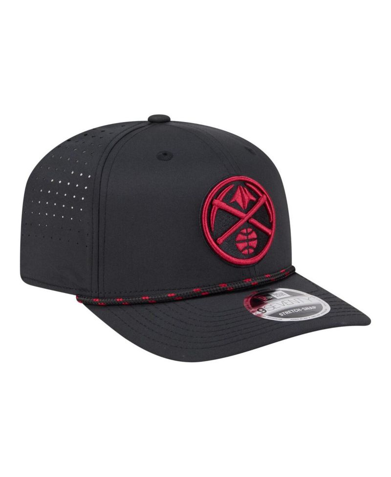 Men's Black Denver Nuggets Sport Rope Vented Stretch-Snap 9SEVENTY Hat