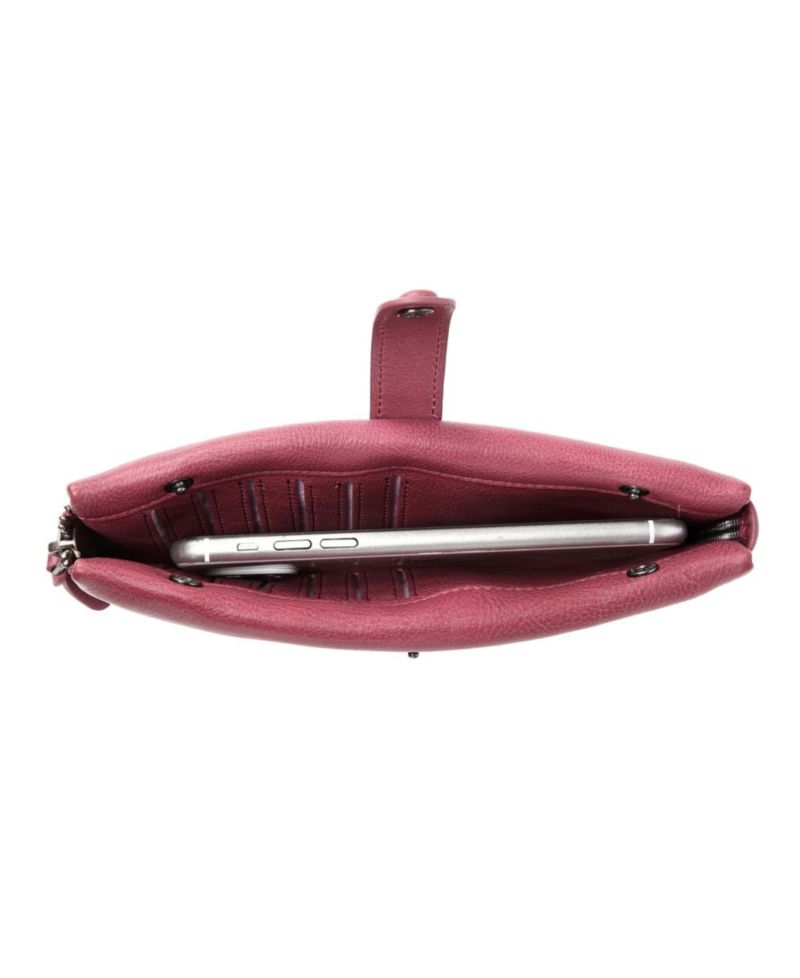 Women's Genuine Leather Snapper Clutch